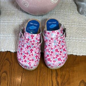 Cape Clogs Pink Floral Kids Clogs